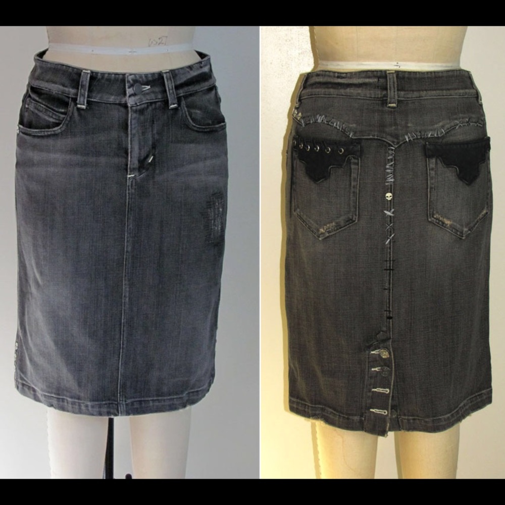 Manuel black denim skirt